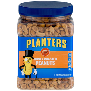 PLANTERS Honey Roasted Peanuts, 34.5 oz. Resealable Jars (Pack of 2)