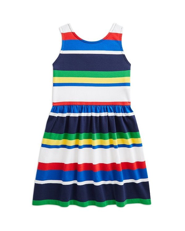 Girls' Striped Jersey Cotton Dress - Little Kid, Big Kid