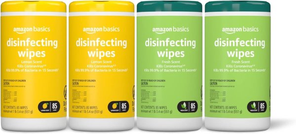 Amazon Basics 清洁消毒湿巾 85片 x 4罐