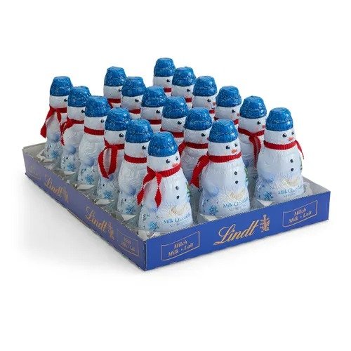 Lindt Hollow Figure Snowman Milk Chocolate (18-pc case, 3.5 oz each)