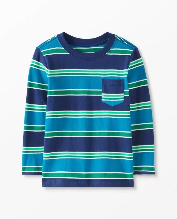 Striped Long Sleeve Tee In Cotton Jersey