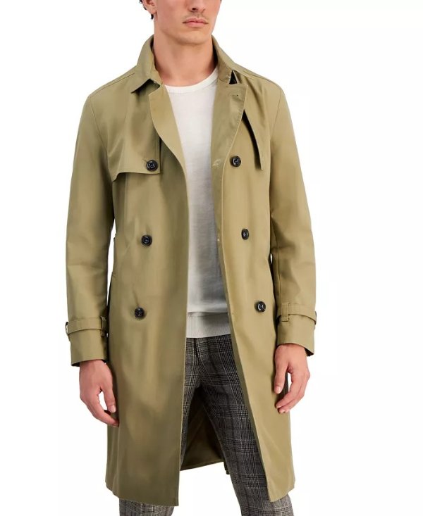 Men's Regular-Fit Beige Raincoat