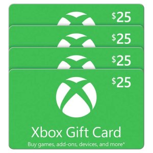 Xbox $100 电子礼卡 (4张 $25 礼卡)