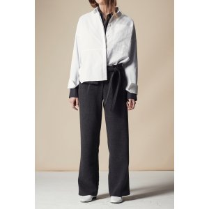 OPEN SLEEVE STRIPED SHIRT - WHITE  &mdash;  MIJEONG PARK - LA based womenswear label