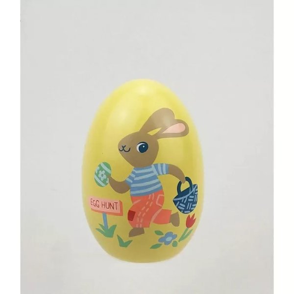 Small Decorative Printed Wood Easter Egg Bunny Yellow Background - Spritz&#8482;