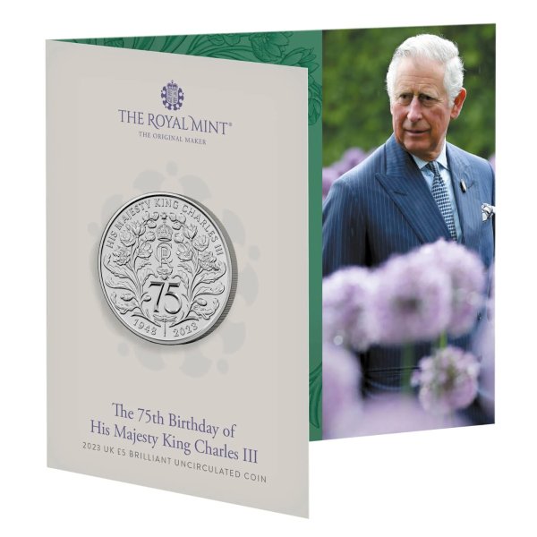 查尔斯三世75周岁纪念币 2023 UK £5 
