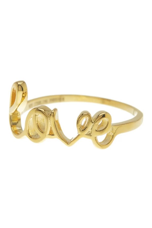 14K Gold Plated Sterling Silver Love Ring