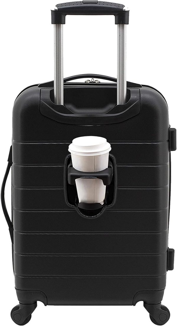 Wrangler 20" 带USB充电口+咖啡杯架登机箱 黑色