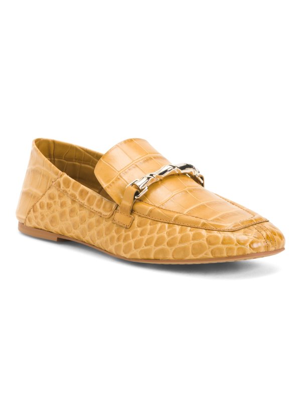 Croco Leather Loafers