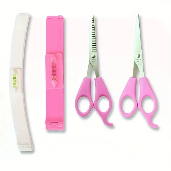 4pcs Professional Hair Cutting Kit - Trim Bangs, Tail, DIY Styling & Split Ends With Precision Scissors