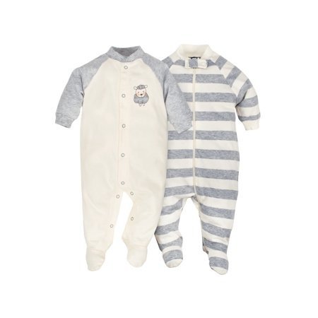 Newborn Baby Boy or Girl Unisex Organic Zip Front Sleep 'N Play, 2-pack - Walmart.com