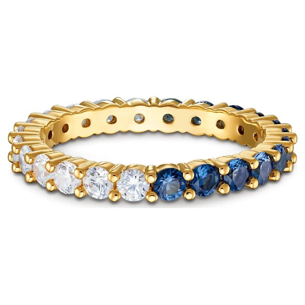 Vittore Half XL ring, Blue, Gold-tone plated by SWAROVSKI