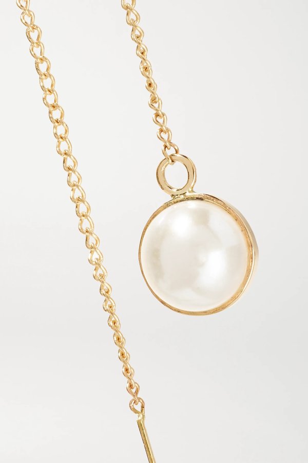 14-karat gold pearl 耳饰