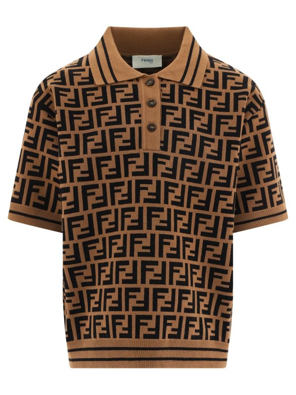 FF Motif Knitted Polo Shirt