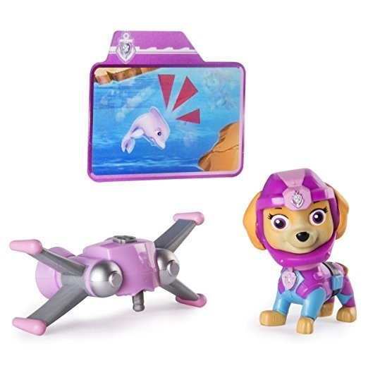 Paw Patrol Sea Patrol – Light Up Skye Figure with Pup Pack and Mission Card