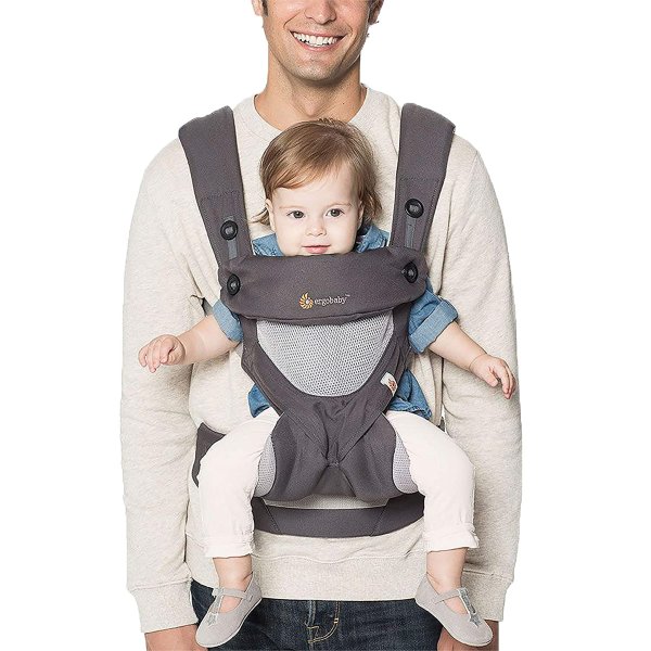 360 All Carry Positions Award-Winning Cool Mesh Ergonomic Baby Carrier (Carbon Grey)