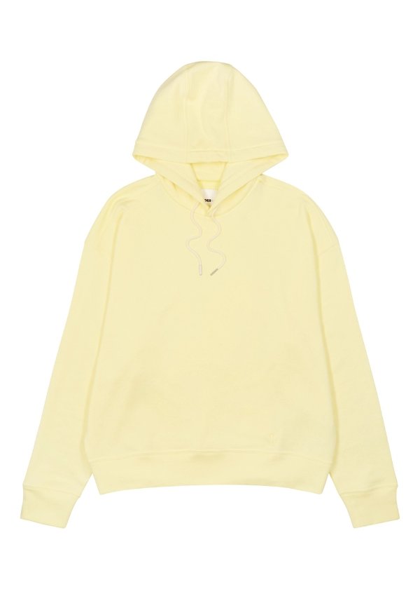 Yellow hooded cotton sweatshirt