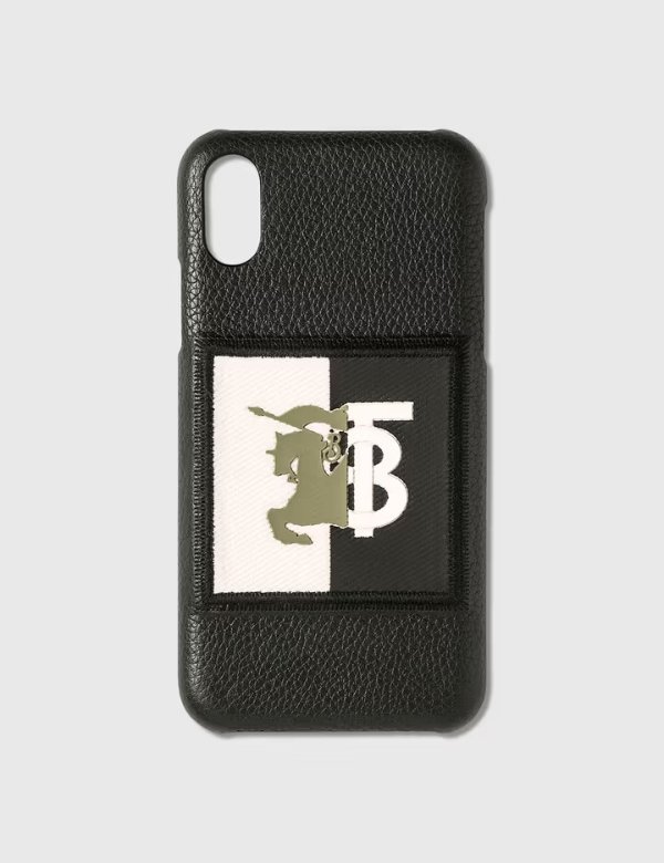 Contrast Logo Graphic Leather iPhone X/XS Case
