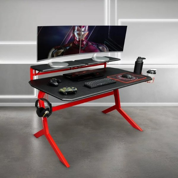 Techni Sport Red Stryker Gaming Desk
