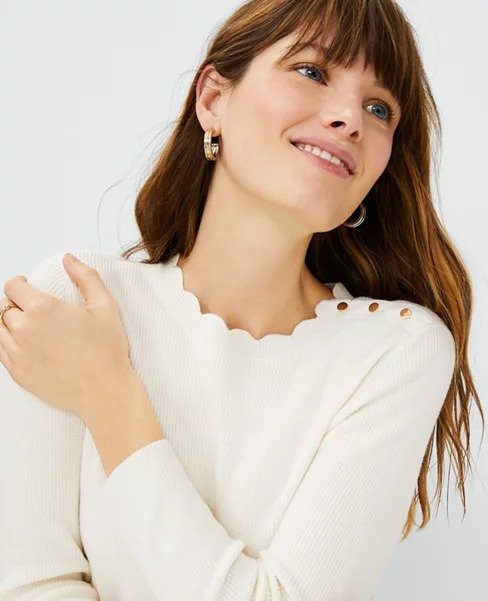 Scalloped Sweater | Ann Taylor