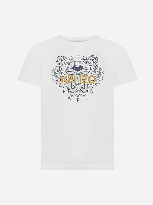 Logo-tiger cotton t-shirt