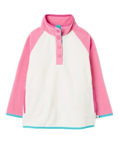 Pink & White Color Block Button-Front Jaxon Jacket - Girls
