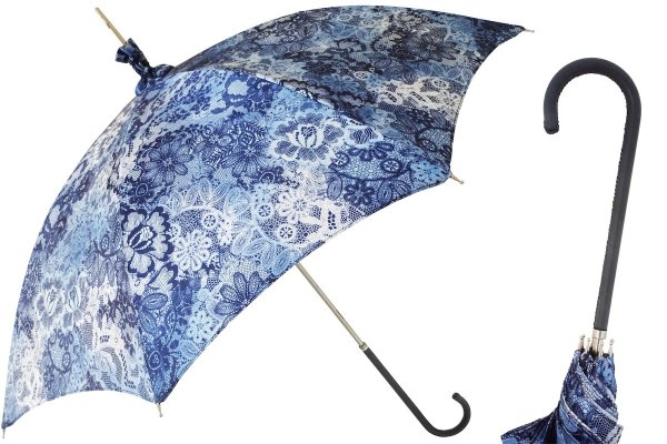 蓝色印花防雨遮阳伞