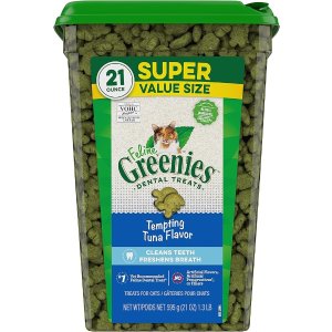 Greenies$6优惠券+ss吞拿鱼味猫咪洁牙小零食 21oz