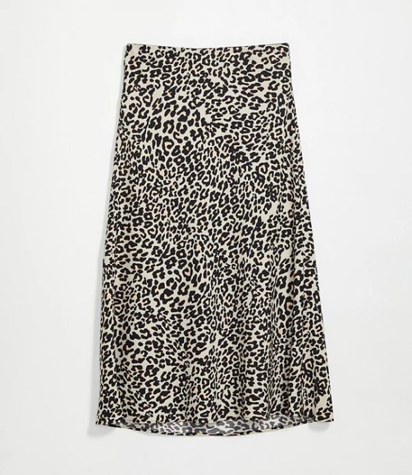 Petite Animal Print Pull On Midi Skirt | LOFT