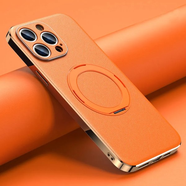 LANGSIDI leather Magnetic Ring Holder case For iPhone
