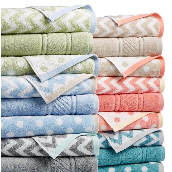 Spa Mix and Match Collection, Created for Macy's 30" x 54" Spa Bath Towel, Created for Macy's 30" x 54" Cotton Dot Spa Fashion Bath Towel, Created for Macy's Chevron Spa Bath Towel, Created for Macy's