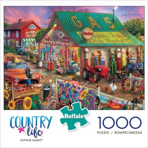 Buffalo Games Country Life - Antique Market 1000 Pieces Jigsaw Puzzle Small Bag