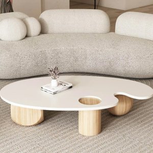 Wabi-Sabi Style Three-Poster Solid Wood Coffee Table