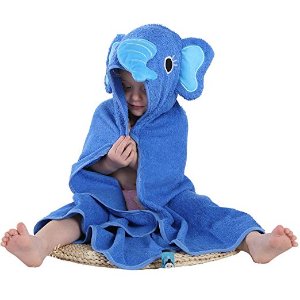 MICHLEY Animal Face Hooded Baby Towel Cotton Bathrobe