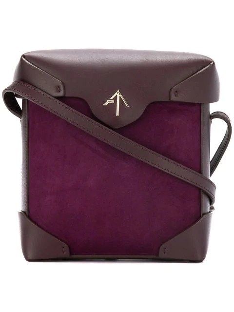 紫色 麂皮拼接 方盒包