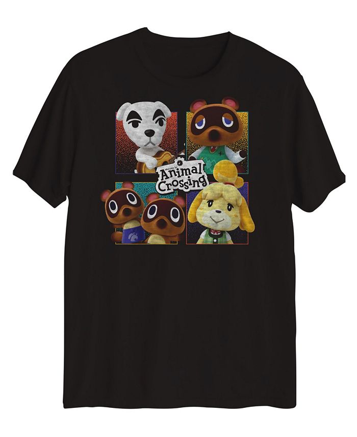 Nintendo Big Boys Animal Crossing Grid Welcome T-shirt t-恤
