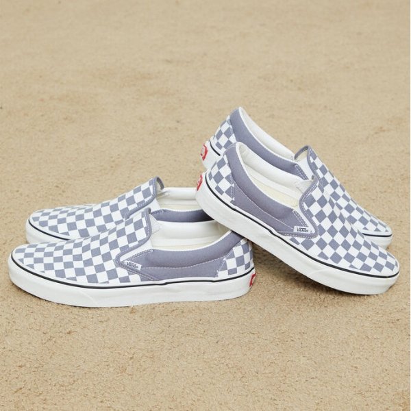 Blue Checkerboard Classic Slip-On Shoes