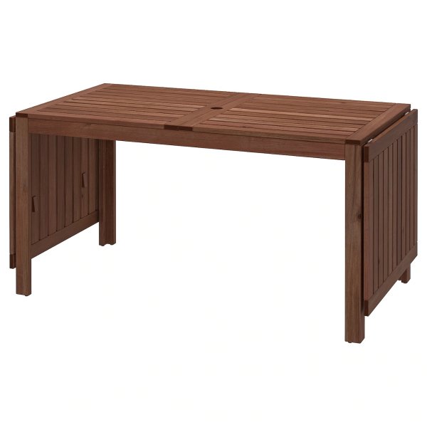 APPLARO Drop-leaf table, outdoor - brown stained brown - IKEA