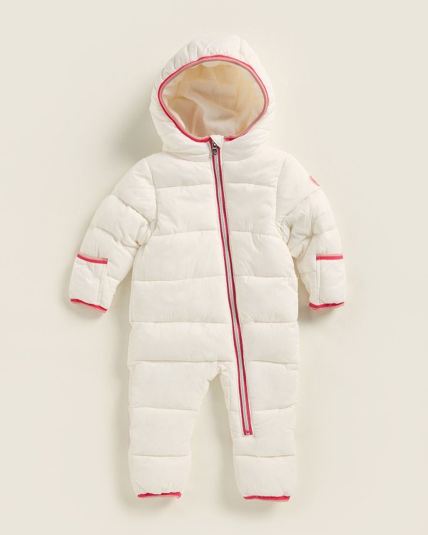 (Newborn Girls) Ivory Quilted Hooded Pram