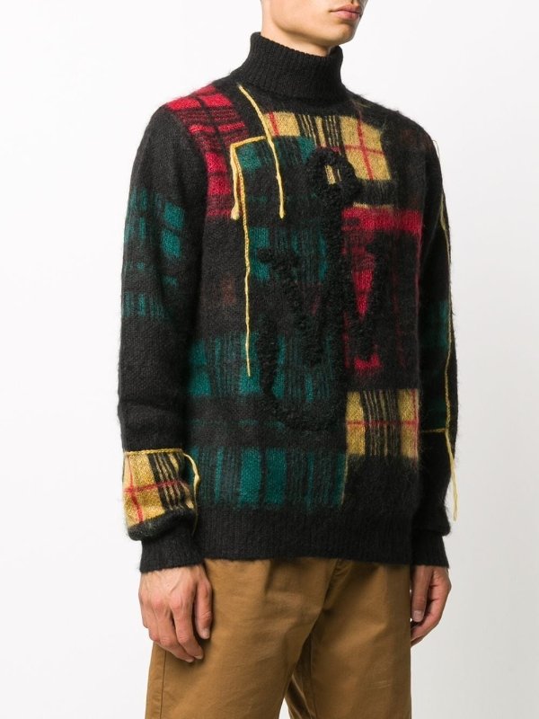 patchwork design knit jumper