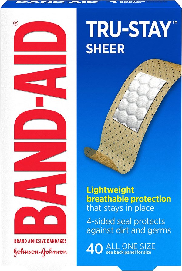 Brand Adhesive Bandages Sheer, All One Size, 40 Count