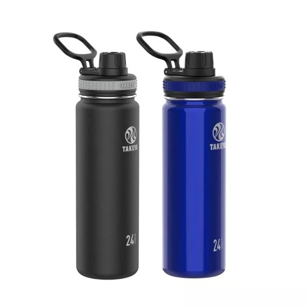 24oz Originals Stainless Steel Water Bottle with Spout Lid 2pk