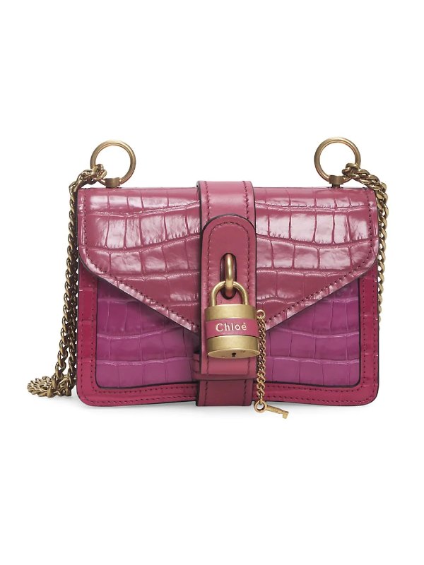Mini Aby Croc-Embossed Leather Shoulder Bag