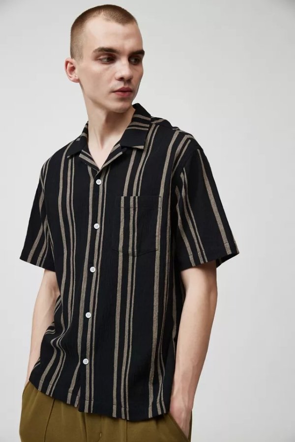 Liam Stripe Crinkle Shirt