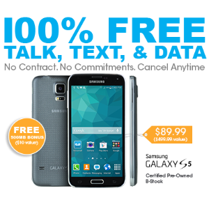 Samsung Galaxy S5 Pre-Owned + Unlimited Talk, Text, and 2.5GB trial