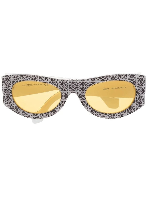White Monogram Oval Sunglasses