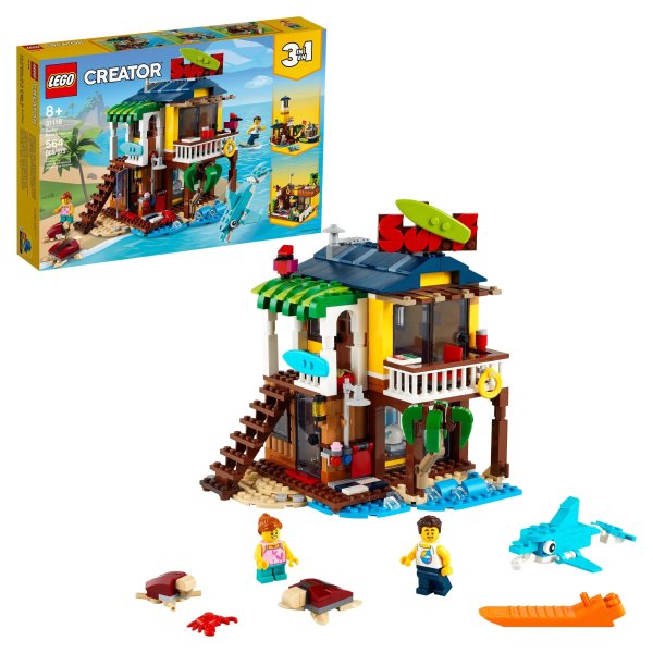 Creator 3in1 Surfer Beach House 31118 Building Toy Includes Beach Hut and Animal Toys (564 Pieces)