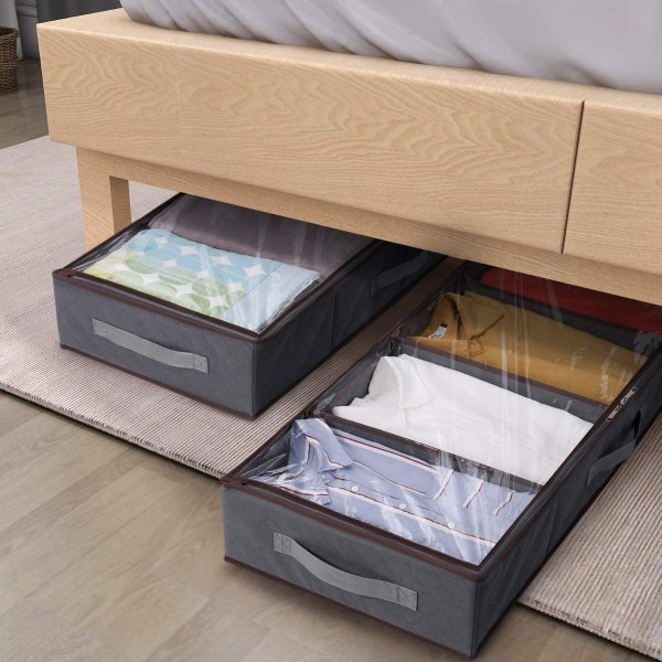 Under Bed Clothes Organizer Large Adjustable Dividers