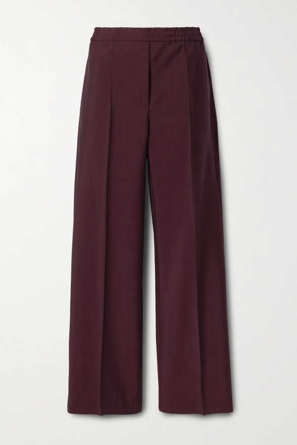 Wool and mohair-blend straight-leg pants