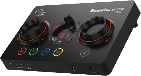 Sound Blaster GC7 Game Streaming DAC Amp ft Programmable Buttons, Super X-Fi, 7.1 Virtual Surround, Battle Mode, Scout Mode, GameVoice Mix, for PC, PS4/PS5, Nintendo Switch, Xbox